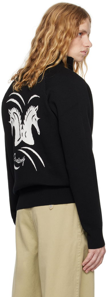Пуловер Burberry Burberry Wool Blend Track Jacket Черно | 8098865, 2