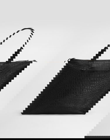Голяма пазарска чанта Dolce & Gabbana Dolce & Gabbana Crocodile-print Calfskin Shopper Bag Черно | BM2375AS42280999, 3