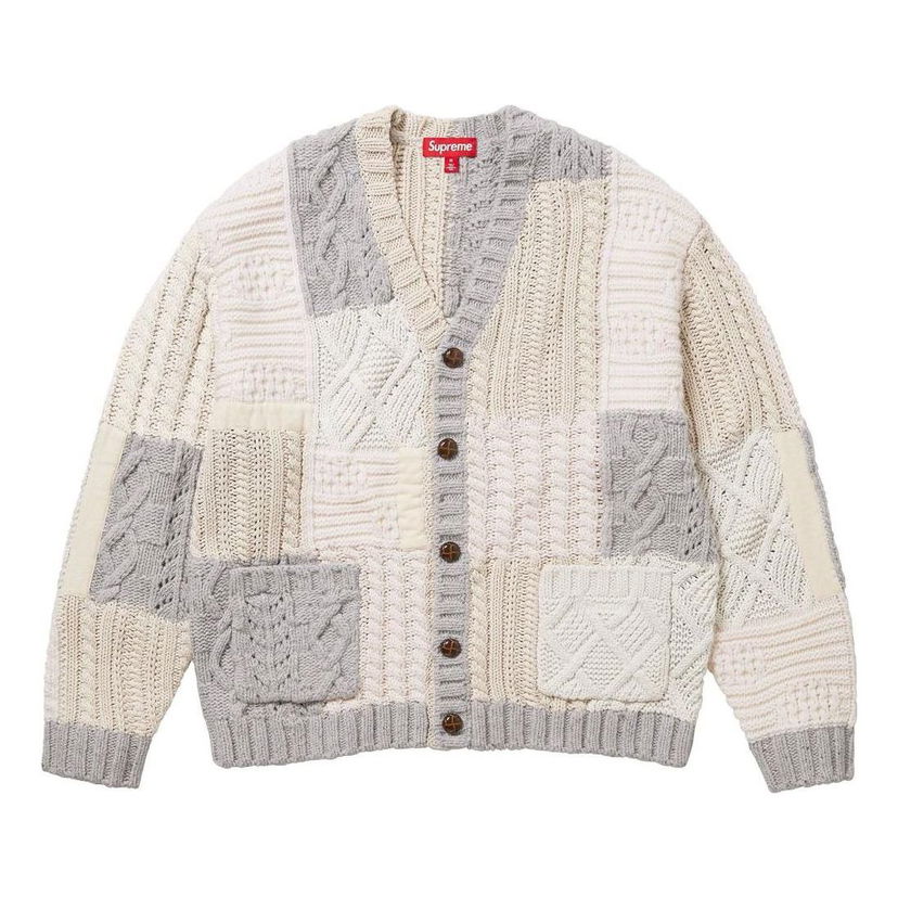 Пуловер Supreme Patchwork Cable Knit Cardigan Сиво | SUP-FW23-072