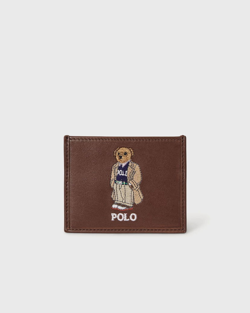 Портфейл Polo by Ralph Lauren Polo Bear Embroidered Card Case Кафяво | 405978047001