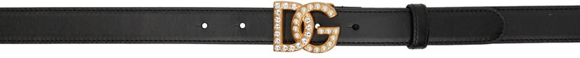 Колани Dolce & Gabbana Black Bejeweled 'DG' Belt Черно | BE1577AQ339