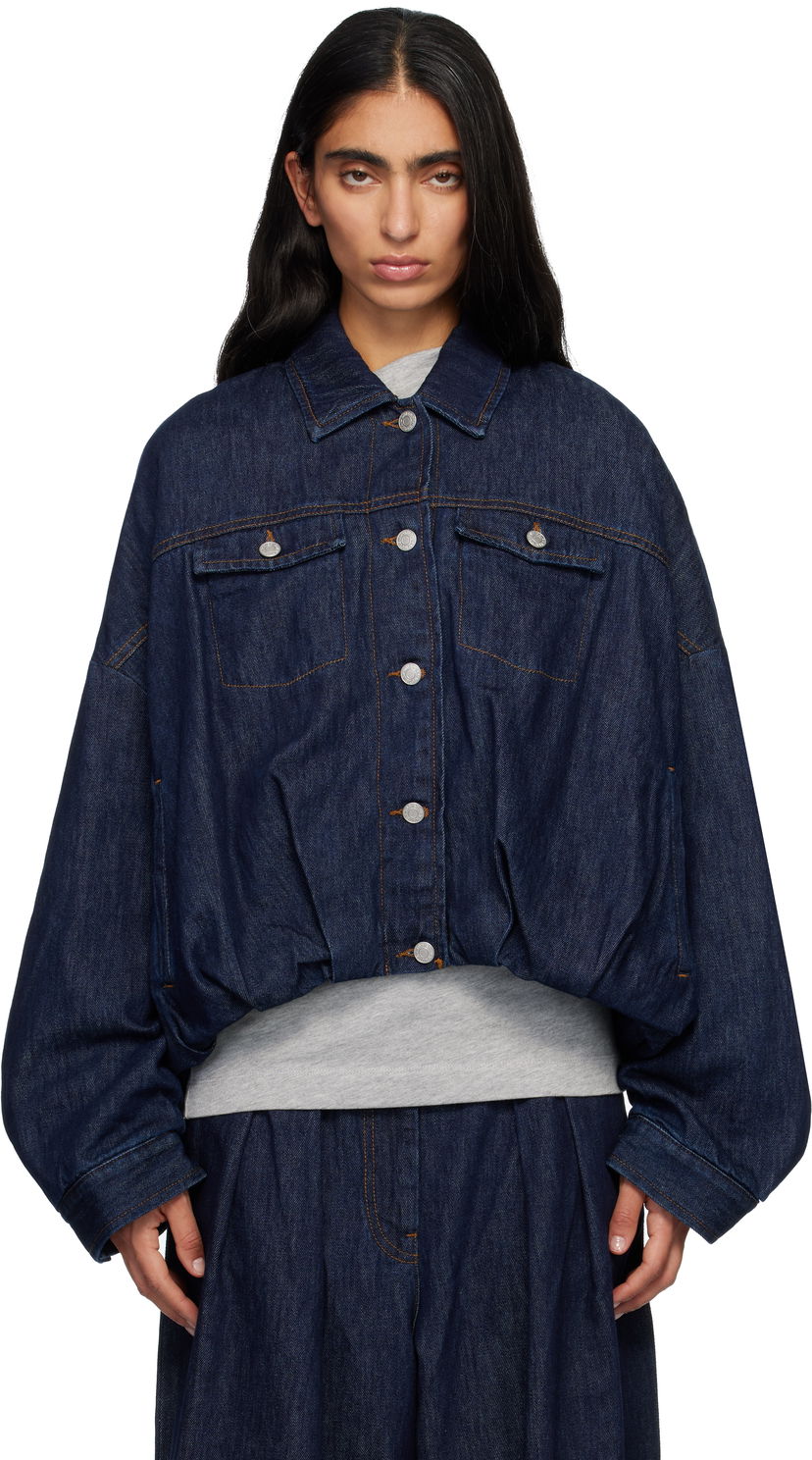 Яке Dries Van Noten Dries Van Noten Oversized Lined Denim Jacket Тъмно синьо | 252-010515-2381