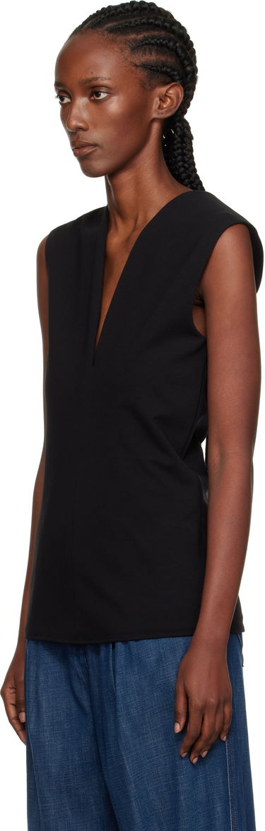 Потник LANVIN Lanvin Jersey Plunging Neckline Top Черно | RW-TO0006-6109-E25, 3