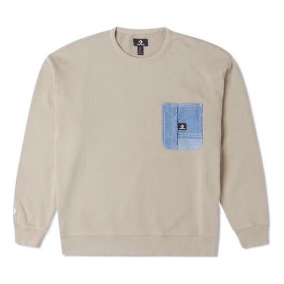 Пуловер Converse Denim Patchwork Crew Sweatshirt Бежово | 10025519-A01