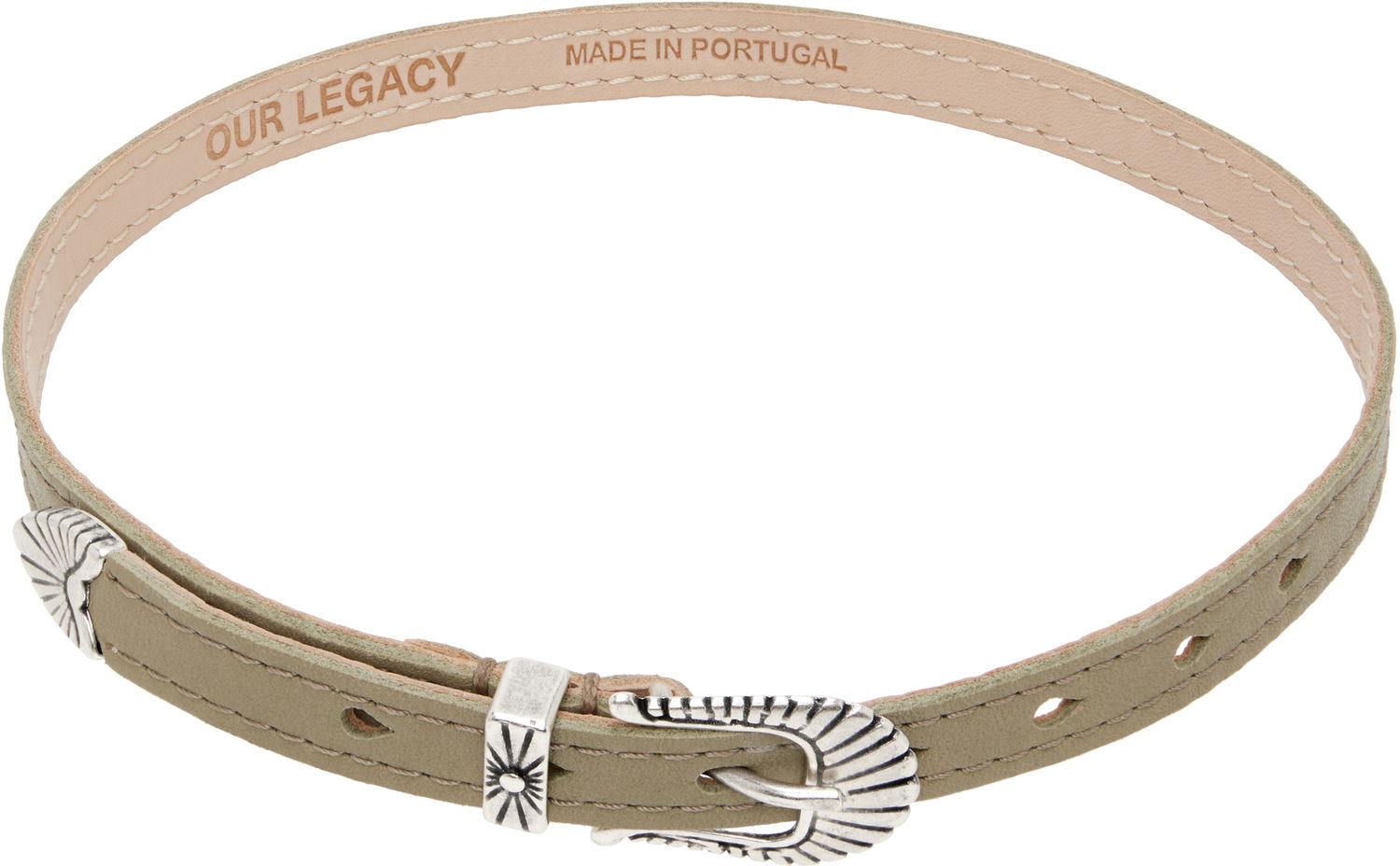 Колие OUR LEGACY Cowboy Leather Wrap Necklace Бежово | A4258CP, 0