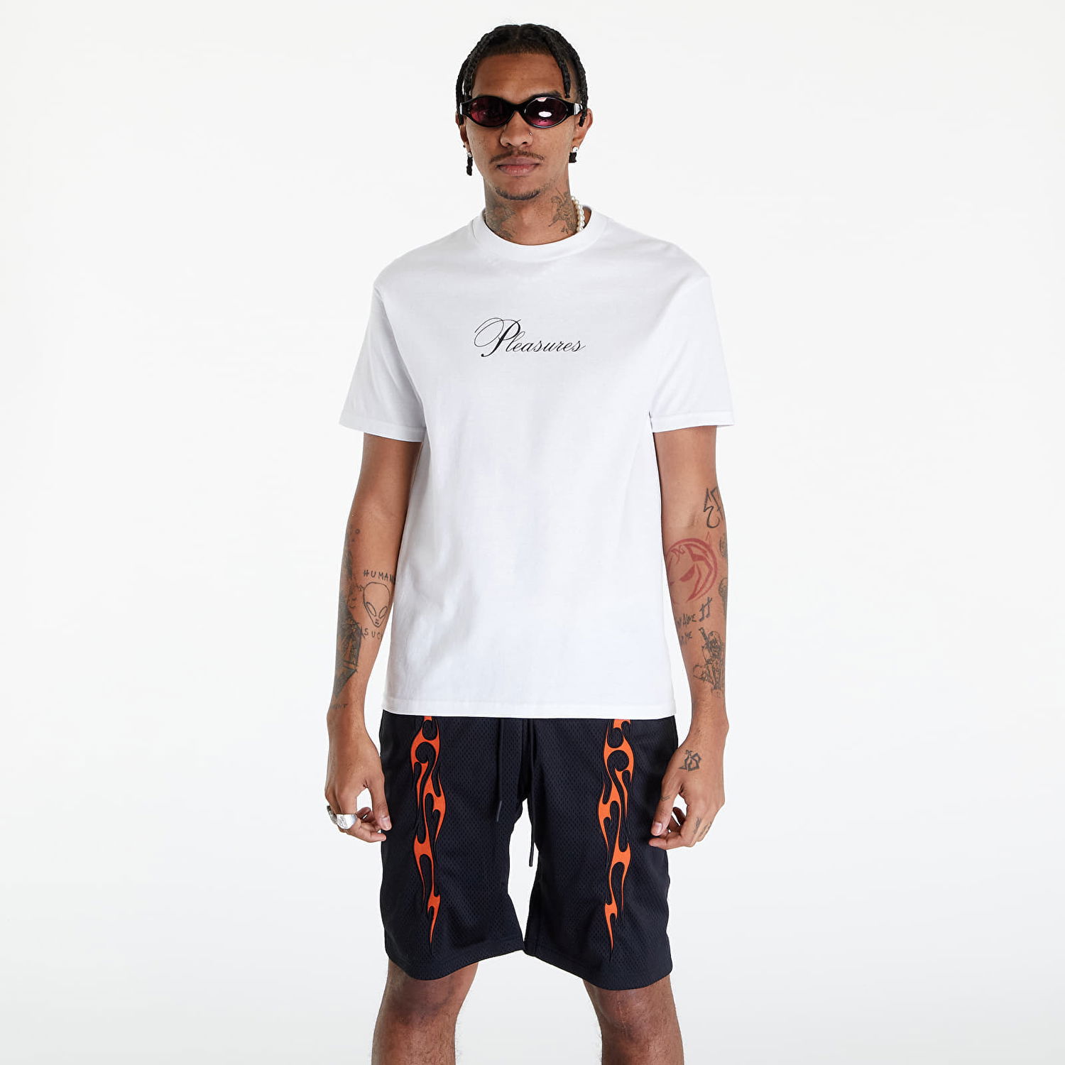 Тениска Pleasures Stack T-Shirt Бяло | P24SP050 WHITE, 0
