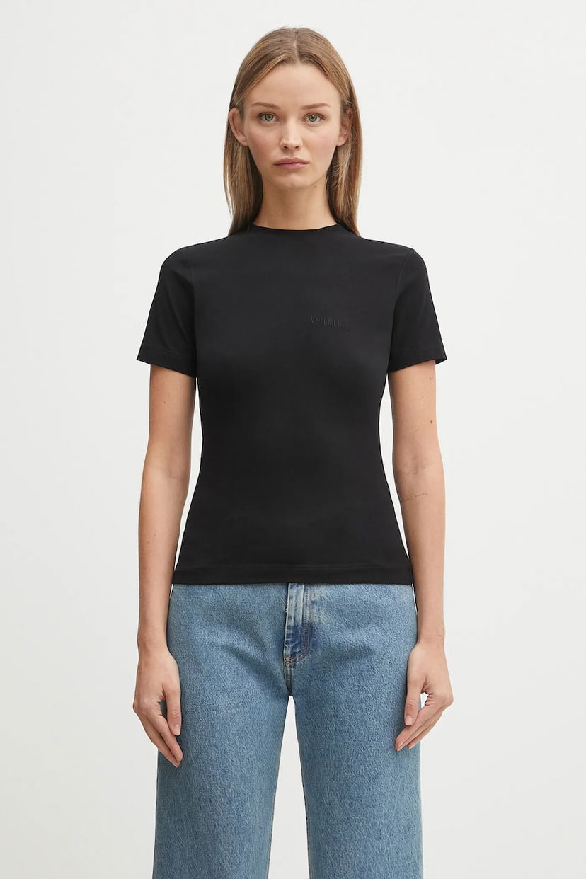 Тениска VETEMENTS VETEMENTS Logo Fitted T-Shirt Черно | WH76TR130B