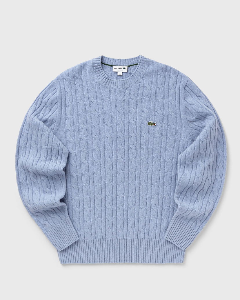 Пуловер Lacoste Lacoste Cable Knit Sweater Синьо | AH2924-HBP