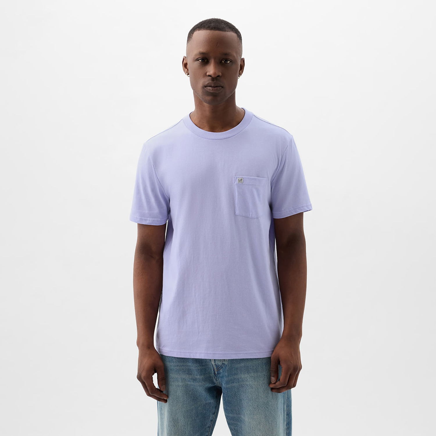 Тениска GAP Pocket Micro Logo Tee Fresh Lavender Лилаво | 857901-03, 0