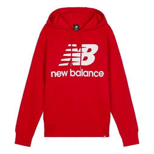 Суитчър New Balance Big Logo Pullover Hoodie Червено | AMT03558-REP, 0