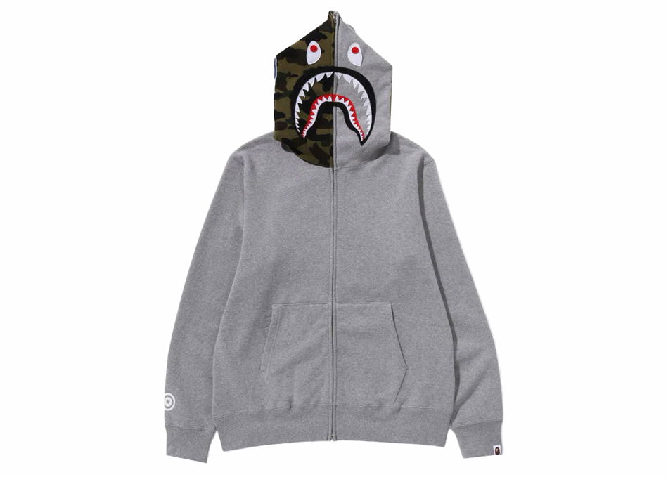 Суитчър BAPE BAPE Shark Full-Zip Hoodie (FW23) Gray Сиво | 1J80-115-012, 0