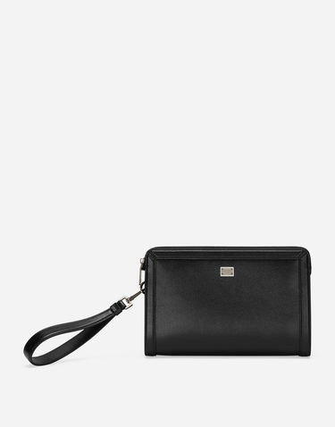Портфейл Dolce & Gabbana Calfskin Pouch With Wrist Strap Черно | BM2330AV95680999, 0