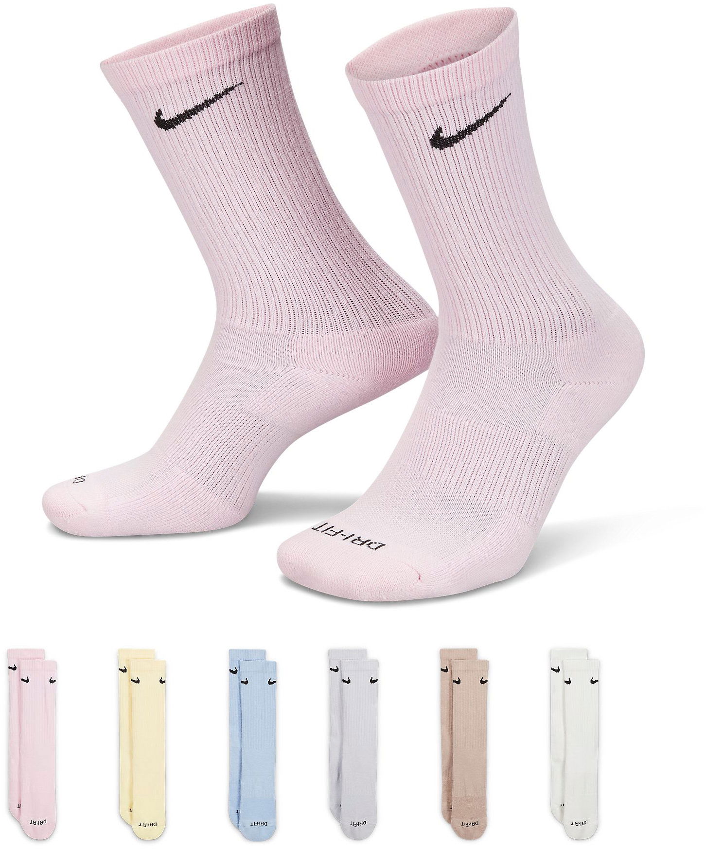 Чорапи Nike Everyday Plus Cushioned Crew Socks (6 Pairs) Розово | sx6897-906, 0