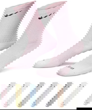 Чорапи Nike Everyday Plus Cushioned Crew Socks (6 Pairs) Розово | sx6897-906, 0