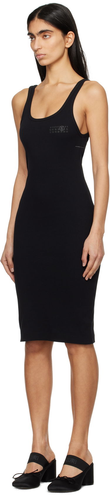 Pокля Maison Margiela MM6 Maison Margiela Cotton Rib Tank Midi Dress Черно | S52DA0055 M20054, 3