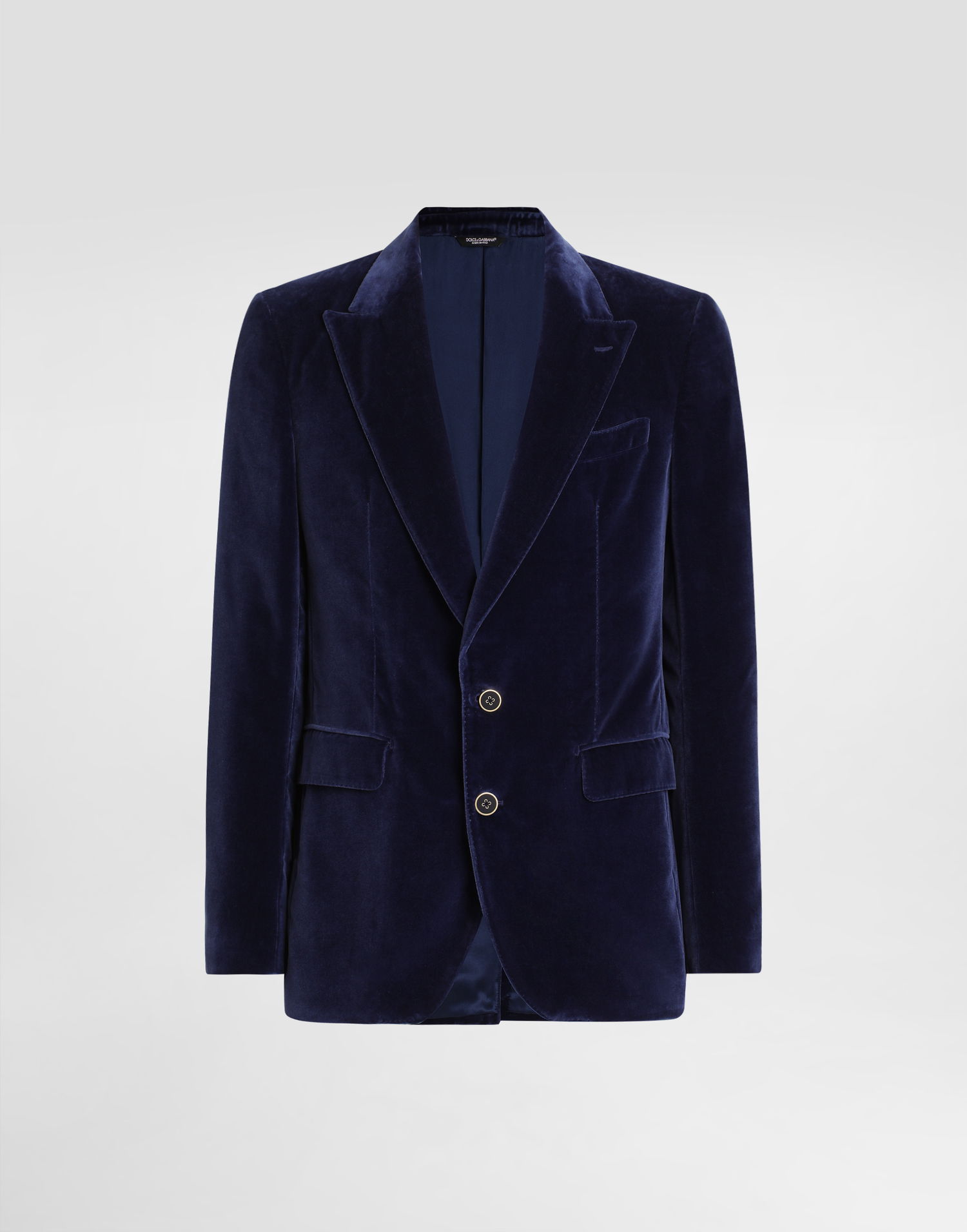 Яке Dolce & Gabbana Single-Breasted Velvet Jacket Синьо | G2TV4TFUVG7B0065, 0