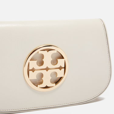 Чанта през рамо Tory Burch Full-Grain Leather Clutch Bag Бежово | 152250-104, 0