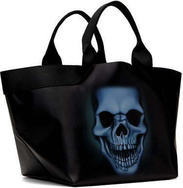 Голяма пазарска чанта Ottolinger Ottolinger Mini Skull-Print Shopper Tote Черно | 2701603, 1