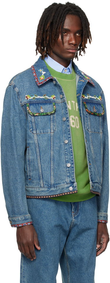 Яке Valentino Valentino Beaded Embroidery & Printed Edges Denim Jacket Синьо | 7V3DC04QB0W, 1