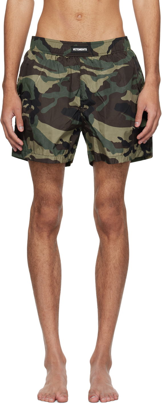 Бански VETEMENTS Camouflage Swim Shorts Зелено | ME64SW100Z