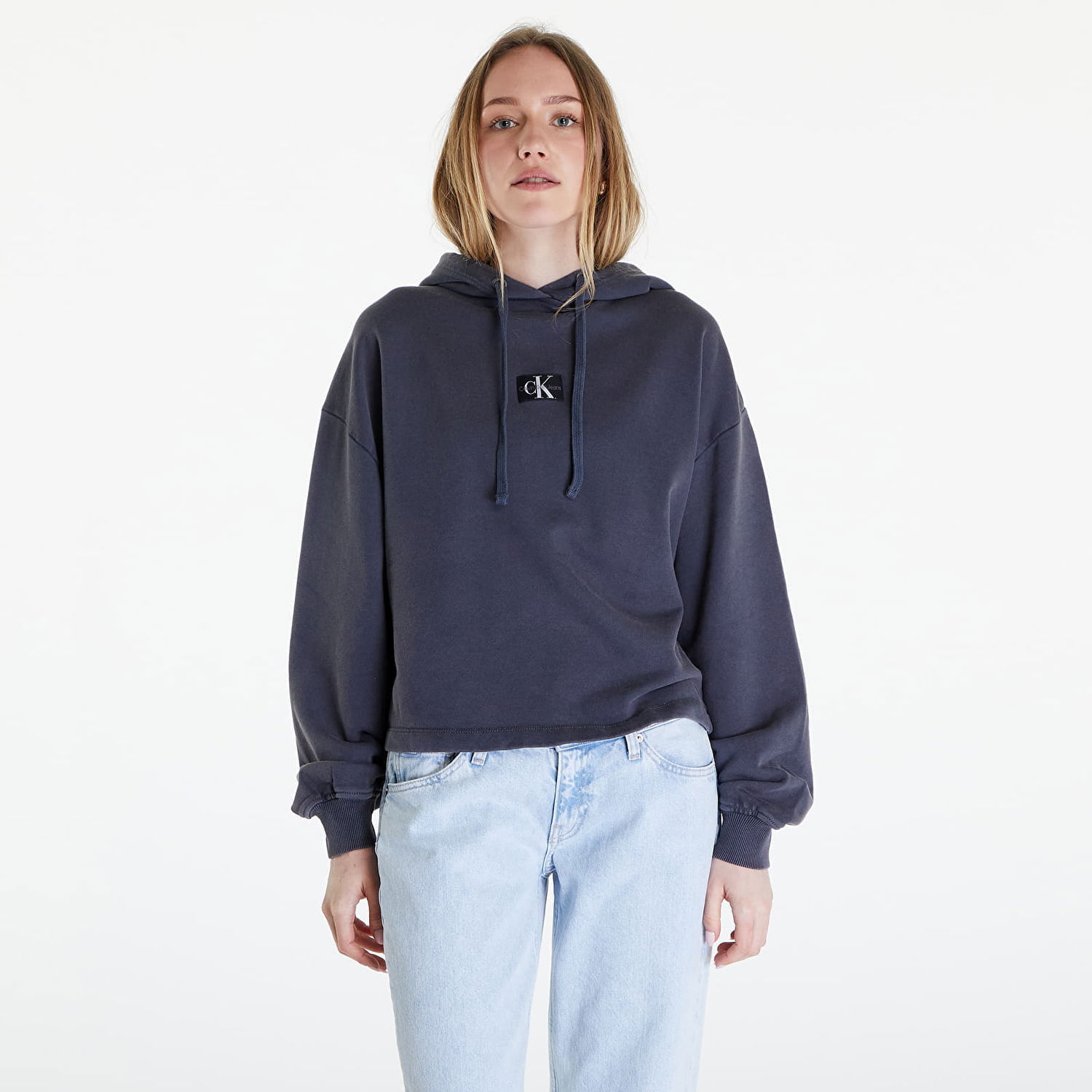 Суитчър CALVIN KLEIN Jeans Washed Woven Label Hoodie Сиво | J20J223082 PT2, 0