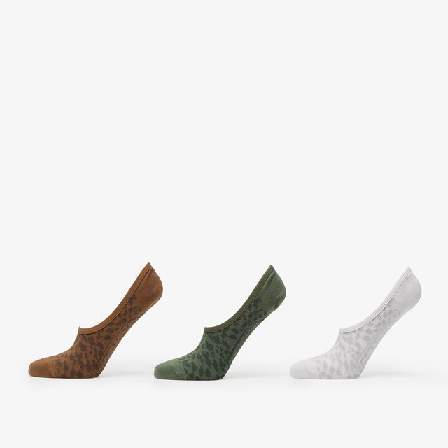 Fuego Canoodle Leopard Print No-Show Socks 3-Pack