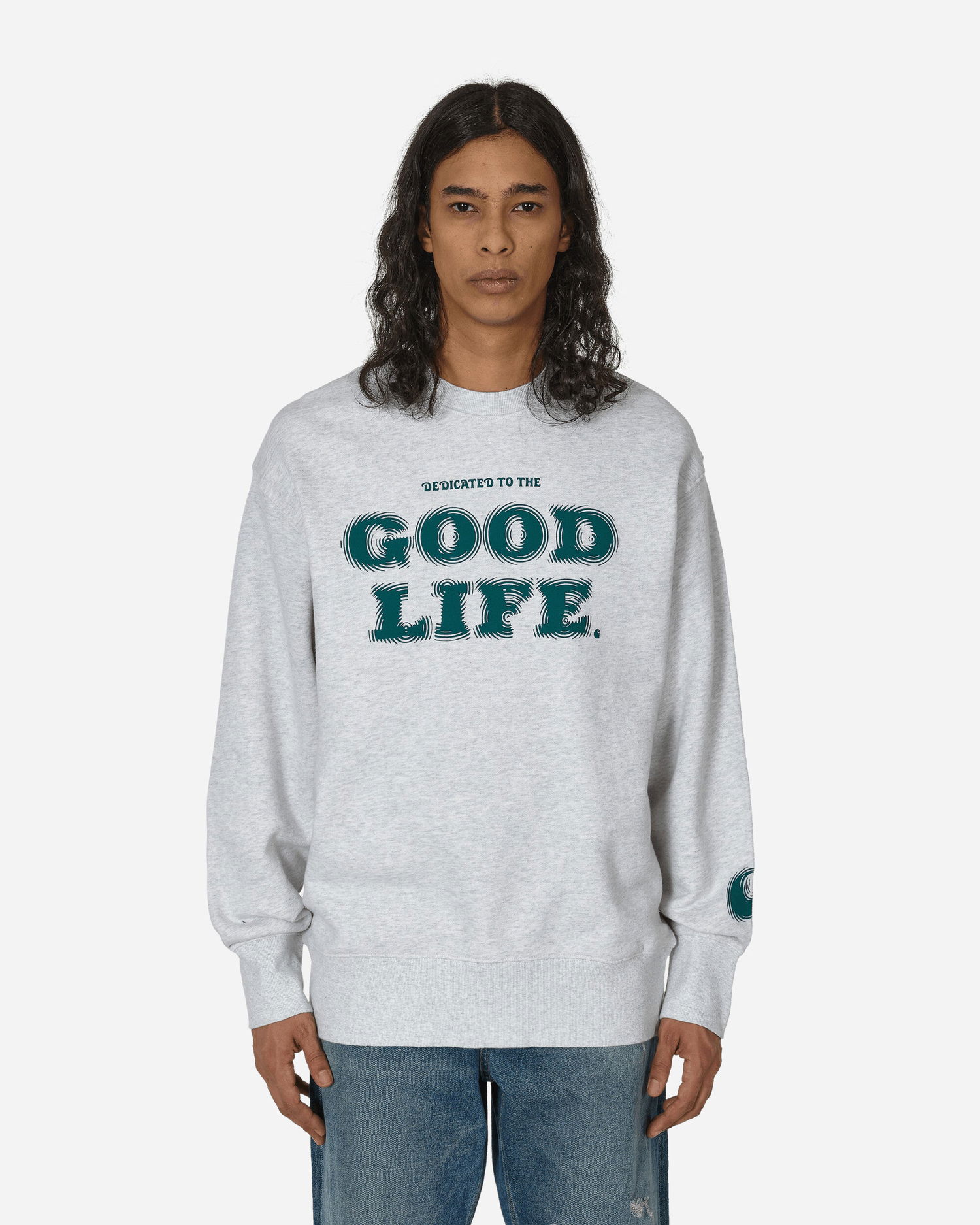 Суитчър Carhartt WIP Mist 'Dedicated to the Good Life' Crewneck Sweatshirt Сиво | I033245 27XXX, 1