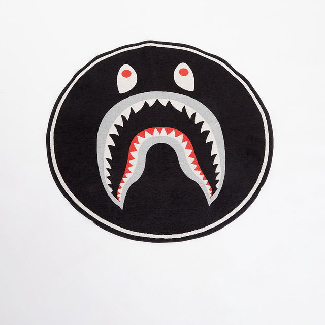 A BATHING APE Shark Floor Rug Black Universal