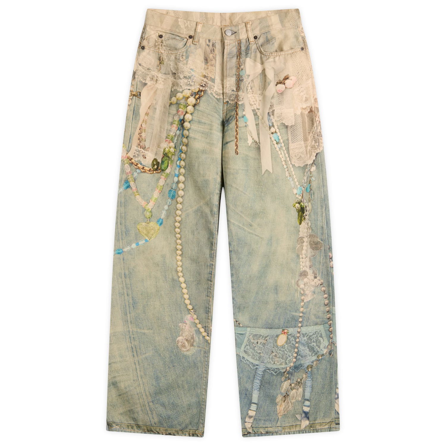Дънки Acne Studios Acne Studios 1981 Printed Jeans, Size X-Large Синьо | CK0134-AET, 0