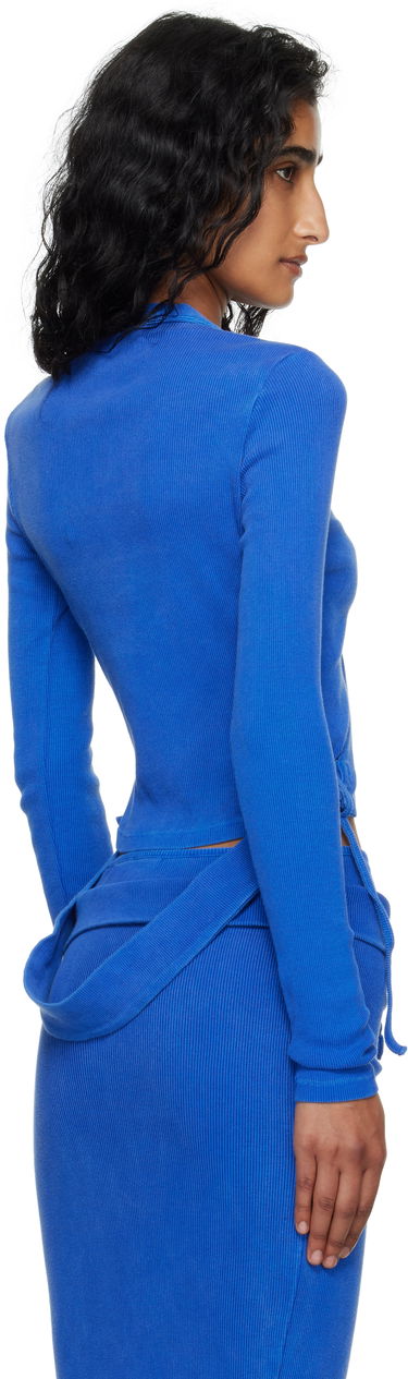Пуловер Ottolinger Ottolinger Double Closure Rib Knit Top Синьо | 104-600204-04, 2