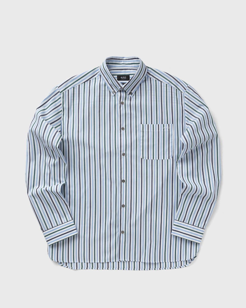 Риза A.P.C. Mateo Striped Button-Down Shirt Синьо | COHEI-H12599-IAK