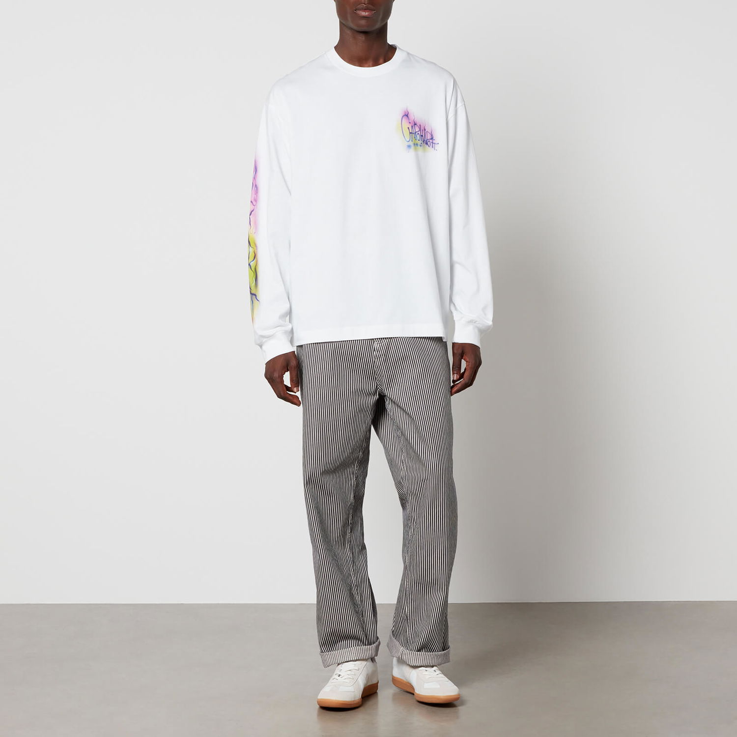 Тениска Carhartt WIP Babybrush Grin Cotton-Jersey Бяло | I032125.02XX.03, 0