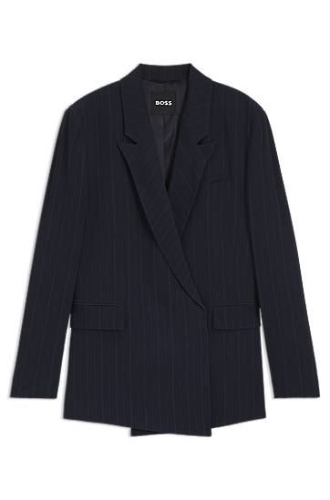 Яке BOSS BOSS Relaxed-Fit Pinstripe Blazer Тъмно синьо | 50548492, 0