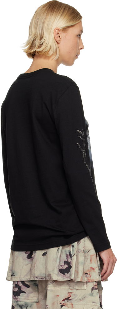 Тениска Collina Strada '52 Canal' Long Sleeve Rhinestone Graphic T-shirt Черно | XX3054, 2