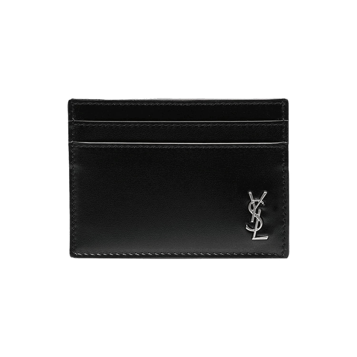 Портфейл Saint Laurent Logo Plaque Cardholder Черно | 607603 1JB0E 1000, 0