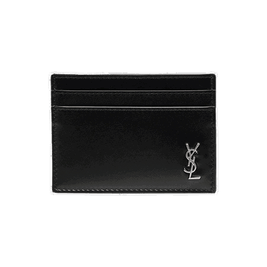 Портфейл Saint Laurent Logo Plaque Cardholder Черно | 607603 1JB0E 1000, 0