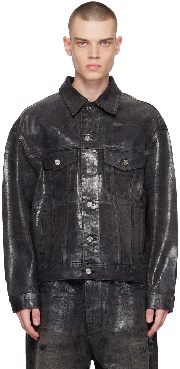 Яке We11done We11done Foil Coated Trucker Denim Jacket Черно | WD-DJ1-23-318-U-BK, 0