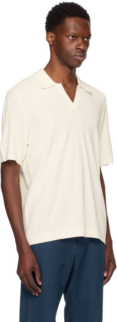 Поло тениска rag & bone Rag & Bone Zuma Herringbone Knit Polo Бяло | MBS25P019NC19, 1