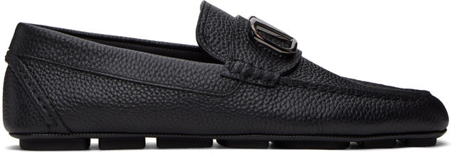 Valentino Garavani VLogo Signature Grainy Calfskin Loafers