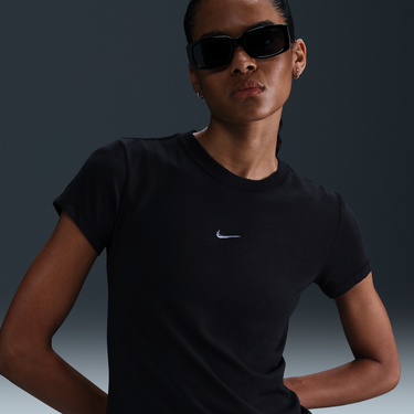 Тениска Nike Sportswear Chill Knit Cropped Slim Fit T-Shirt Черно | HV6525-010, 0