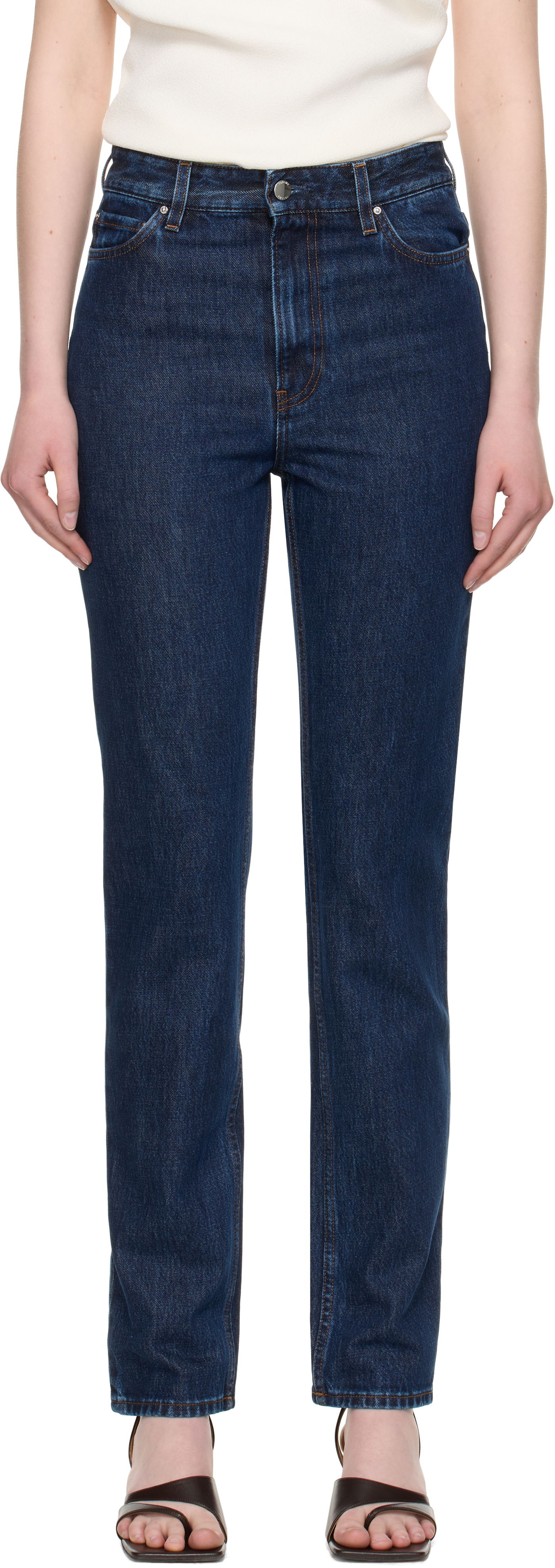 Дънки TOTEME High Slim Jeans Синьо | 252-WRB0271-FB0045, 0