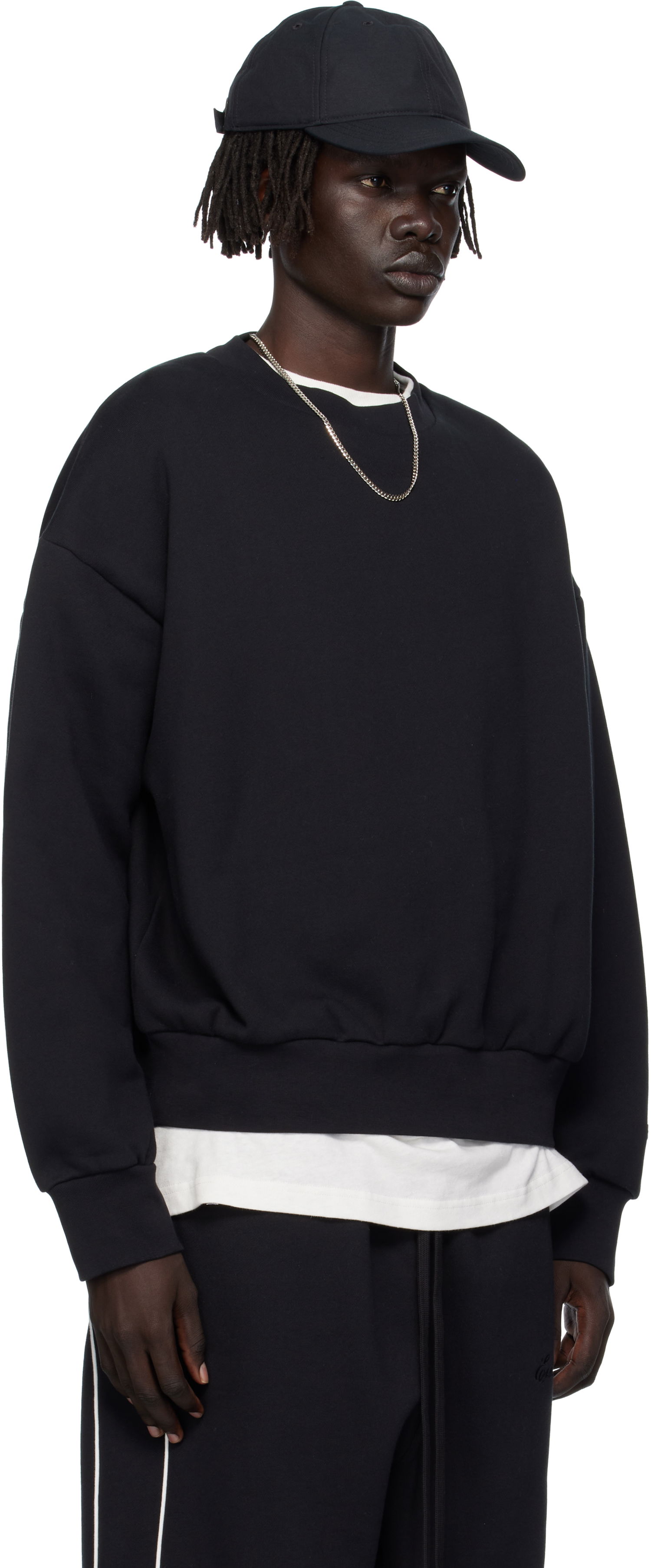 Суитчър Fear of God Fear of God ESSENTIALS Classic Fit Fleece Crewneck Sweatshirt Черно | 192SP252040F, 1