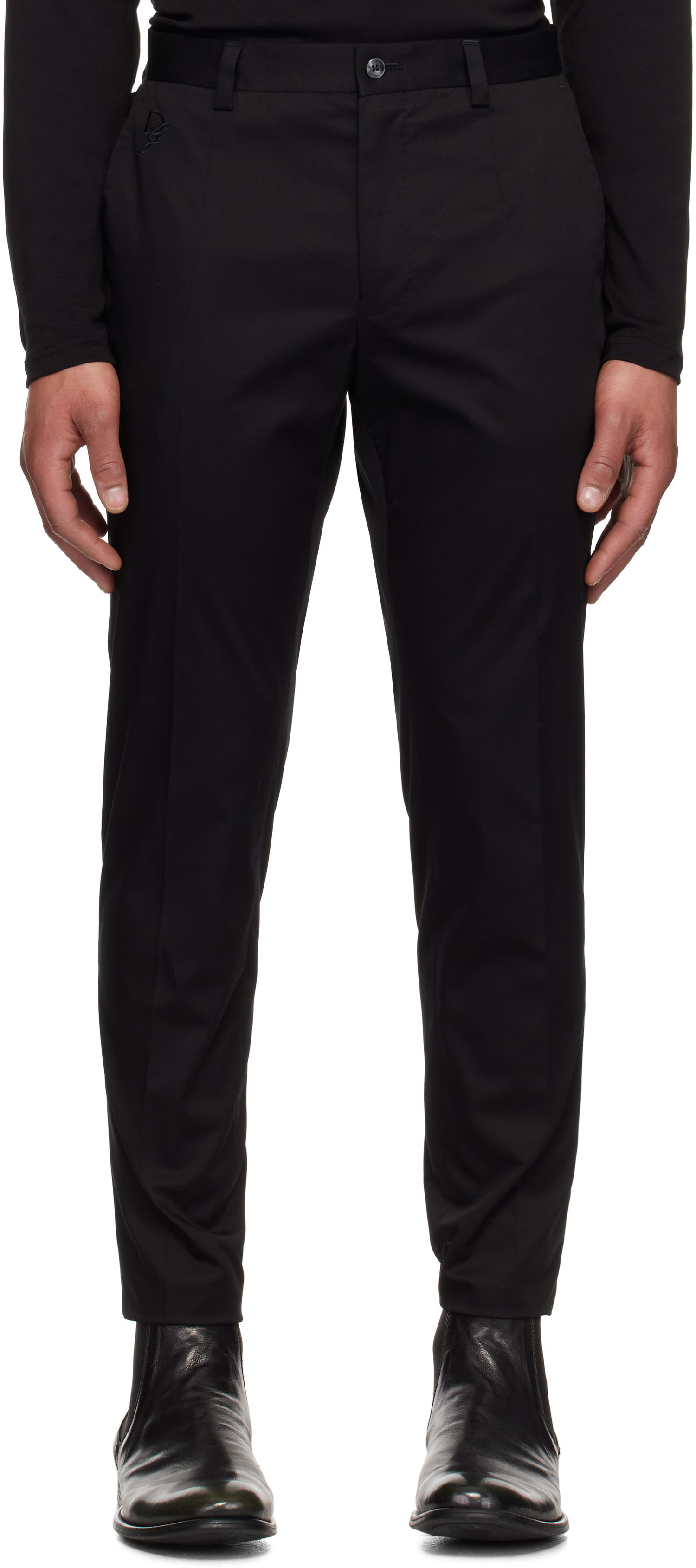 Панталони Dolce & Gabbana Dolce&Gabbana Twill Trousers Черно | GY6IEZGJ090, 0