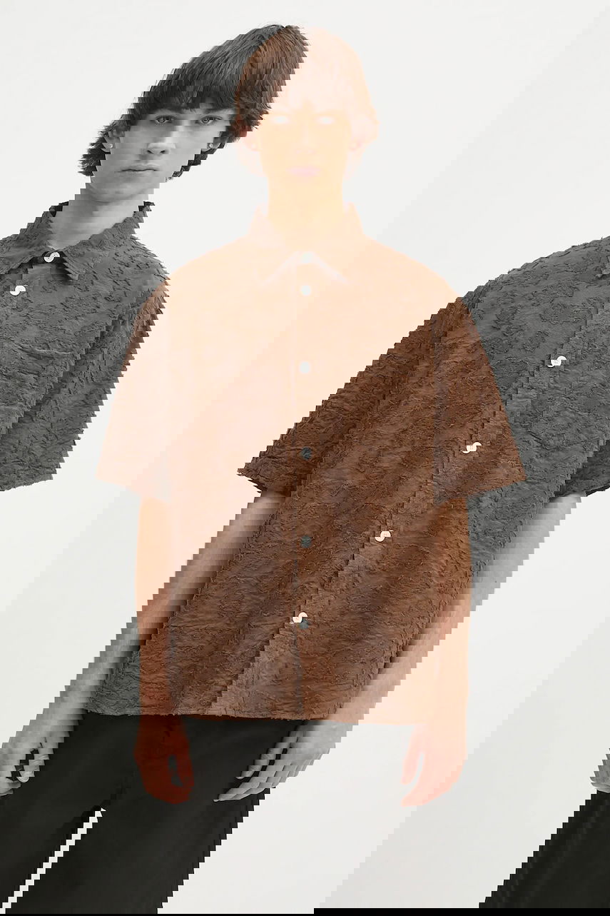 Риза NORSE PROJECTS Norse Projects Mo Oversized Fil Coupe Relaxed Fit Shirt Кафяво | N40.0830.2033, 0