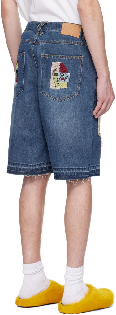 Къси панталони KidSuper KidSuper Boy & Girl Doodles Patchwork Shorts Синьо | SS25-PT-09, 2