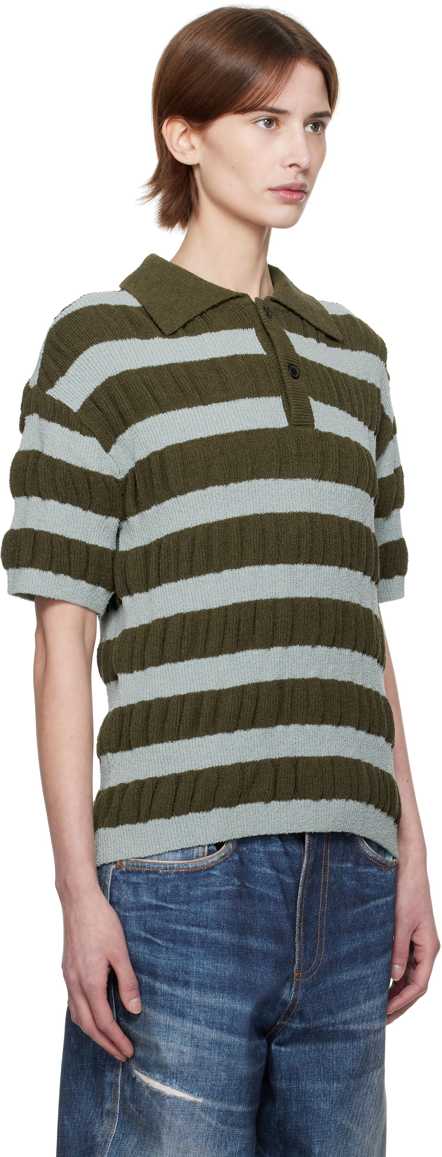 Поло тениска Andersson Bell Andersson Bell Bubble Stripe Polo Зелено | atb1246m, 1