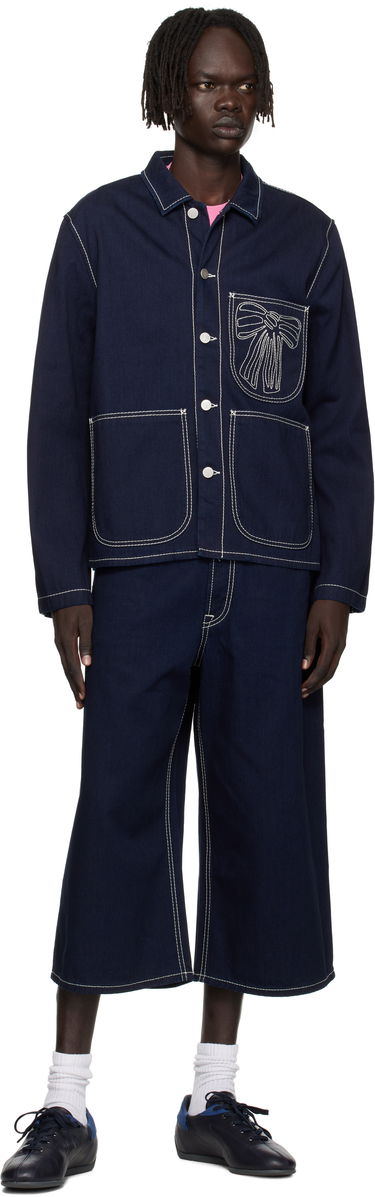 Яке Acne Studios Acne Studios Embroidered Denim Jacket Тъмно синьо | C90204-, 3
