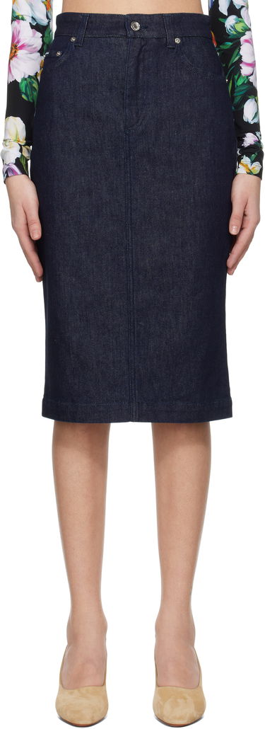 Пола Dolce & Gabbana Dolce&Gabbana Stretch Five Pocket Pencil Denim Midi Skirt Синьо | F4CYAD G8MS5, 0