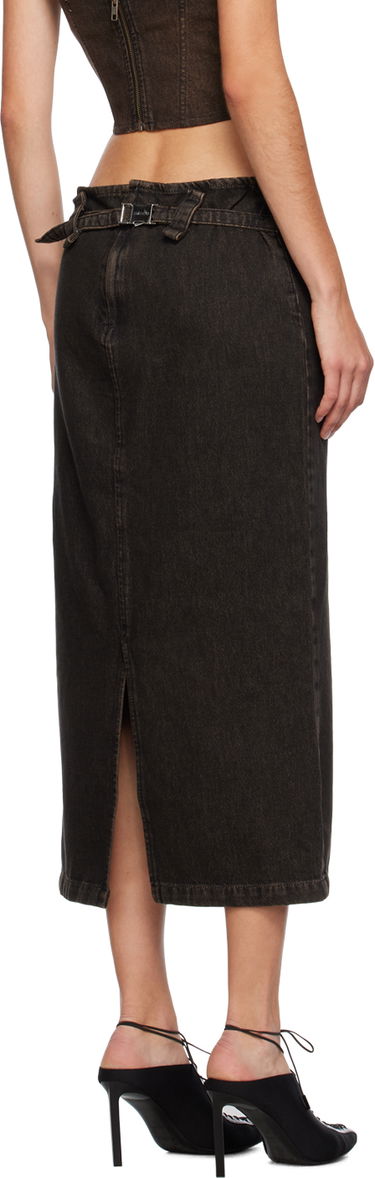 Пола Miaou Miaou Freya Denim Maxi Cargo Pocket Skirt Черно | 4047SD4BLK, 2