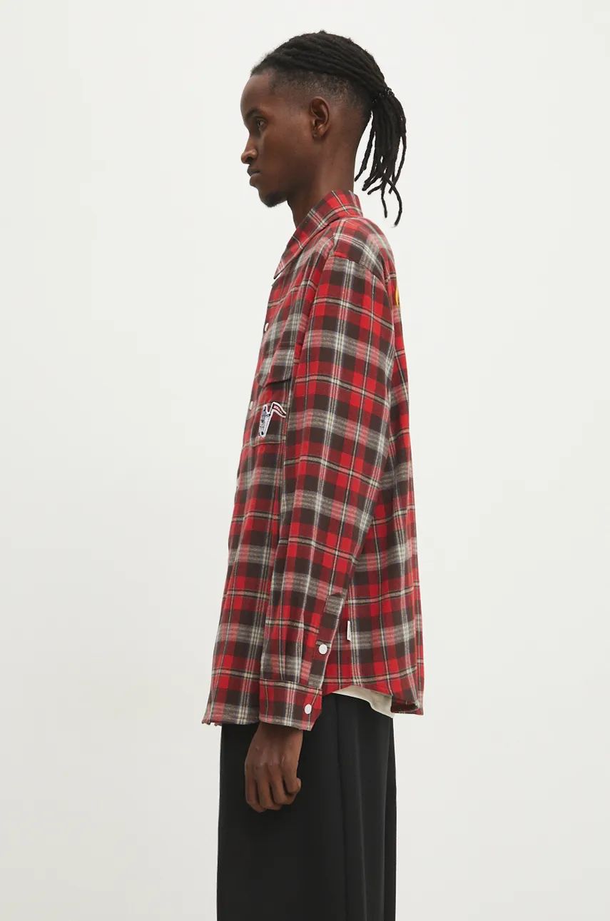 Риза BILLIONAIRE BOYS CLUB Longsleeve Check Shirt Червено | B24322, 1